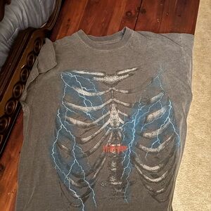 Gray Graphic Skeleton T-Shirt